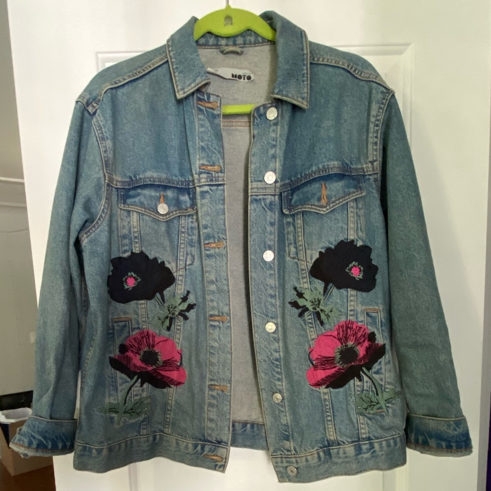 Topshop embroidered denim jacket